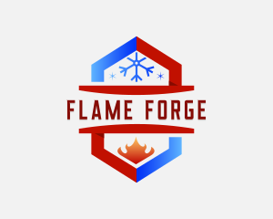 Fire Snowflake Heating Blaze logo design