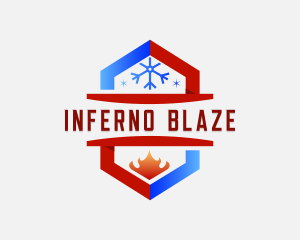 Fire Snowflake Heating Blaze logo design