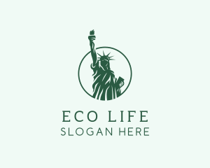 Silhouette Statue of Liberty  Logo