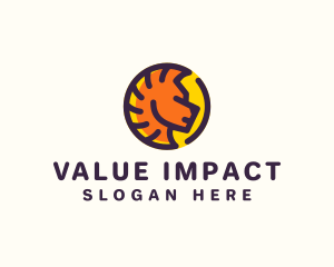 Abstract Animal Head Coin logo