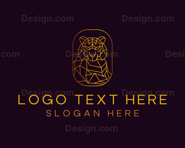 Gold Geometric Tiger Logo