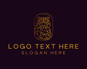 Gold Geometric Tiger logo