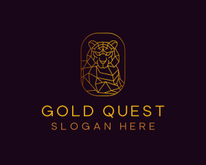 Gold Geometric Tiger logo design