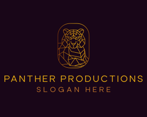 Gold Geometric Tiger logo design