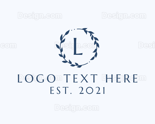 Ornamental Leaves Wreath Logo