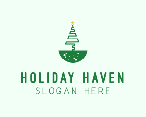 Holiday Christmas Tree logo design