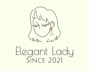 Glam Lady Style Earring  logo design