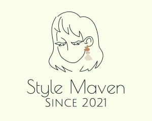 Glam Lady Style Earring  logo design