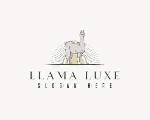 Wildlife Zoo Llama logo design