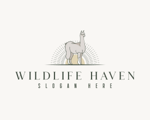 Wildlife Zoo Llama logo design