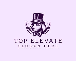 Top Hat Dog Ribbon logo design