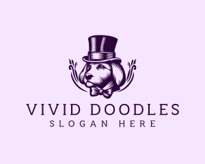 Top Hat Dog Ribbon logo design