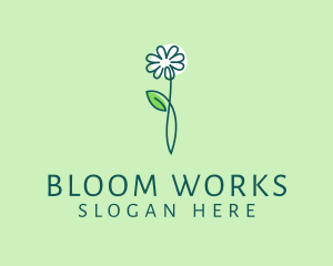 Minimalist Leaf Flower logo design