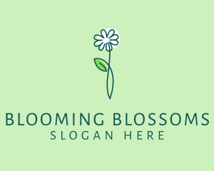 Minimalist Leaf Flower logo design