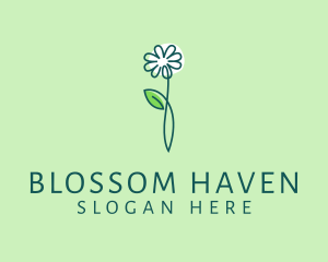 Minimalist Leaf Flower logo design