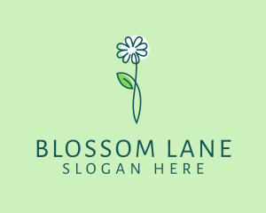 Minimalist Leaf Flower logo design