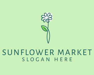 Minimalist Leaf Flower logo design