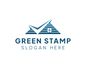 Blue Stripes Roofing logo design