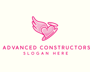 Heart Halo Wing logo design