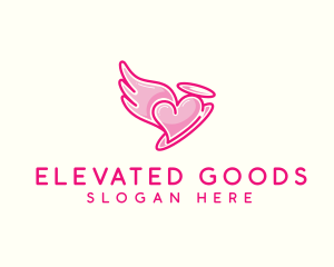 Heart Halo Wing logo design