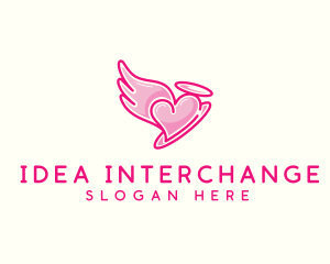 Heart Halo Wing logo design