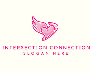 Heart Halo Wing logo design