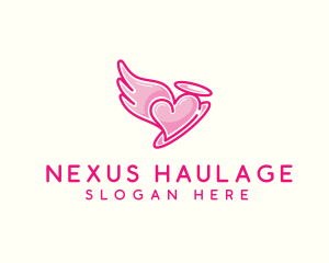 Heart Halo Wing logo design