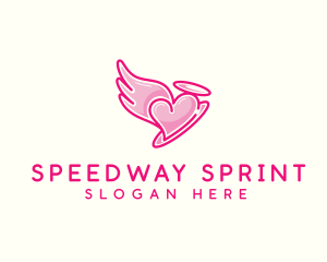 Heart Halo Wing logo design