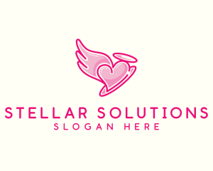 Heart Halo Wing logo design