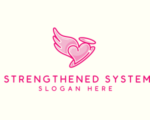 Heart Halo Wing logo design