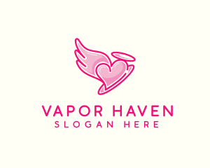 Heart Halo Wing logo design