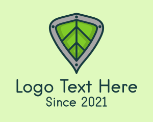 Eco Leaf Shield Crest logo