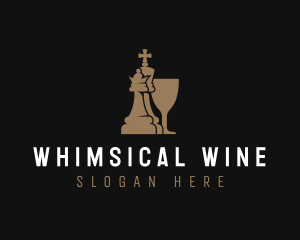 Chess Wine Glass logo design