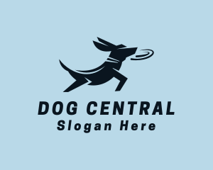 Pet Dog Frisbee  logo design