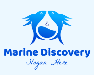 Marine Fishing Hook logo design