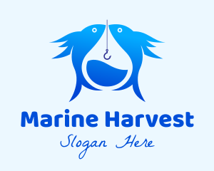 Marine Fishing Hook logo design