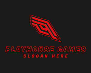 Futuristic Wing Gaming logo design