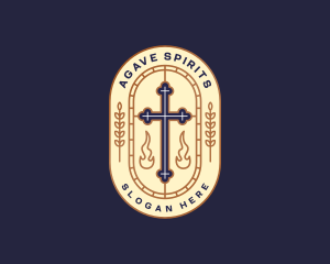 Cross Crucifix Church logo design