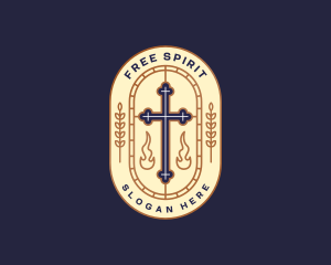 Cross Crucifix Church logo design