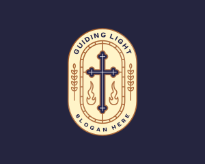 Cross Crucifix Church logo design