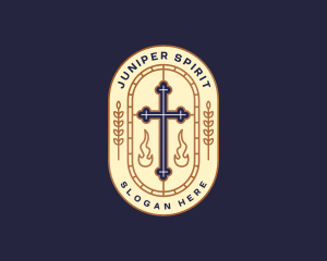 Cross Crucifix Church logo design