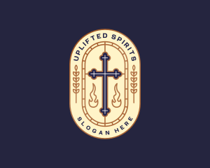 Cross Crucifix Church logo design