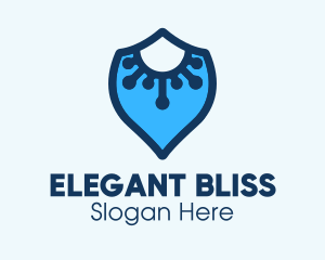 Blue Virus Defense Shield Logo