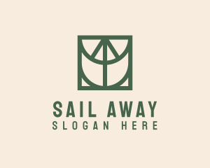 Geometric Sail Boat logo design