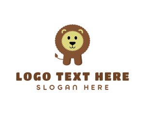 Cute Fluffy Kids Lion logo