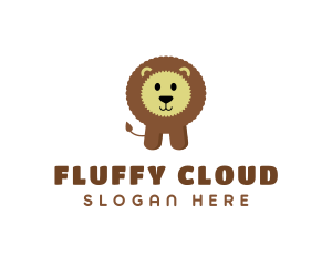 Cute Fluffy Kids Lion logo design