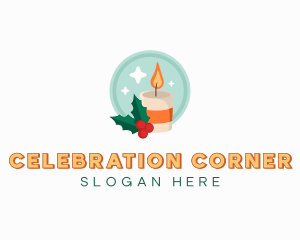 Christmas Holiday Candle logo design