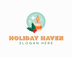 Christmas Holiday Candle logo design