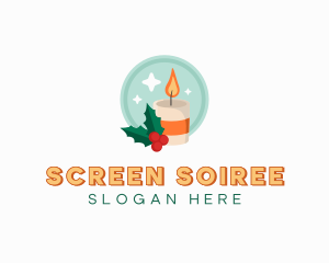 Christmas Holiday Candle logo design