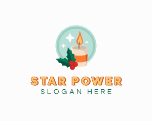 Christmas Holiday Candle logo design